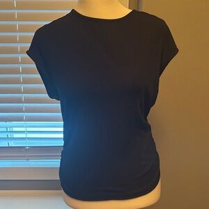 Elegant Black Short Sleeve Women's Top